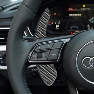 Carbon Fiber Steering Wheel Paddle Shifter DSG For Audi A3 A4 A6 A8 Q5 Q7 8Y - Picture 1 of 13