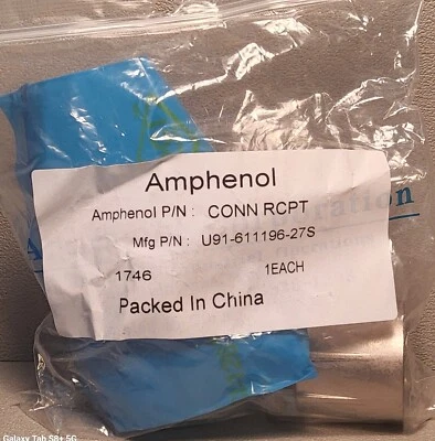 New Amphenol Connector ~ P/N U91-611196-27S ~ 14 Pin ~ Complete Connector - Image 1 of 4