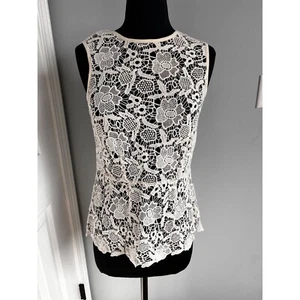 Blusa Top Cabi Encaje Crochet Sin Mangas Peplum Elegante Fiesta Cóctel Talla XS - Imagen 1 de 9