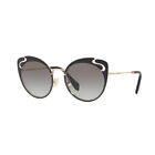 Miu Miu Mu57ts 1Aboa7 Black Gold/Grey Gradient Polarized Sunglasses