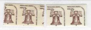US 1975 LIBERTY BELL COILS IMPERF & MISPERF PAIR S.G. 1618 - Picture 1 of 2