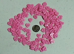 Qty of PINK HEARTS 2-hole Resin Buttons 3/8" (11 x 10mm) Scrapbook Craft (1018) - Picture 1 of 2