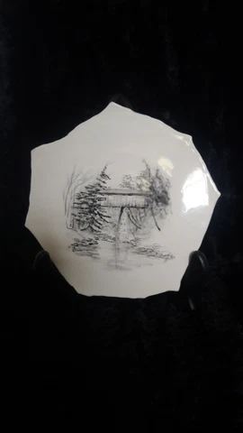 Hand Drawn Ceramic Winsor Mills Covered Bridge Wall Hanging HR Cover