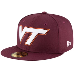 Virginia Tech Hokies New Era 59FIFTY NCAA Basic Maroon Fitted Hat Cap Size 7 1/8 - Picture 1 of 4