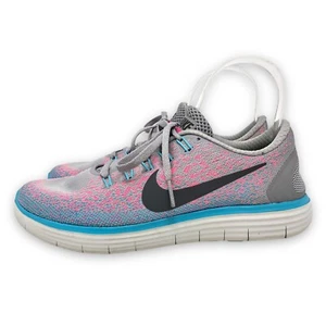 Nike Free RN Distance Damen Größe 7 laufen 827116-006 Wolf grau rosa blau - Bild 1 von 13