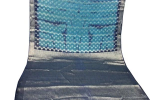 INDISCHER Vintage Sari GEORGETTE ZWEIFARBIGE GEWEBTE UND GEFÄRBTE ARBEIT SARI HANDWERK 5 Yard  - Bild 1 von 8