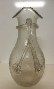 Boston & Sandwich Glass Victorian Blown Glass Pitcher Decanter Applied Handles - Picture 1 of 12