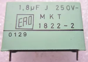 MKT-822-2 VISHAY FILM CAPACITOR PE RAD 1.8uf 5% 250V 27.5nM - Picture 1 of 4