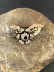 Flower Leaf Navajo Sterling Silver Old Pawn Pin Brooch 1.65" 1460 - Picture 1 of 12