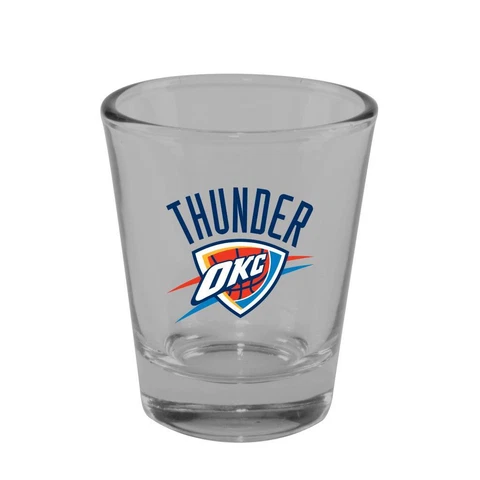 Oklahoma City Thunder 2 Ounce Clear Shot Glass [NEW] NBA Drink Pint Glass Bar Cover