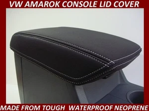 VW AMAROK NEOPRENE CONSOLE LID COVER (WETSUIT MATERIAL) SUITS NOV2011-MAY 2023 - Picture 1 of 10
