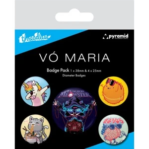 Button Badge 5er Pack VO MARIA - Dungeon Meowster 1x38 & 4x25mm NEU BP80817 - Picture 1 of 1