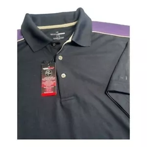 Grand Slam Golf Mens Polo L Black with Purple Accents Polyester - Picture 1 of 4
