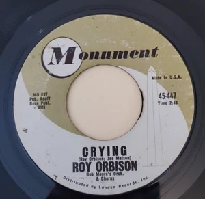 Roy Orbison CRYING / CANDY MAN (ROCK N ROLL 45) #447 PLAYS VG+ TO VG++ - Picture 1 of 4
