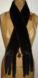 Stunning Ranch Mink Fur Scarf Wrap Size 58" X 3 1/2" FREE SHIPPING Excellent Con - Picture 1 of 4