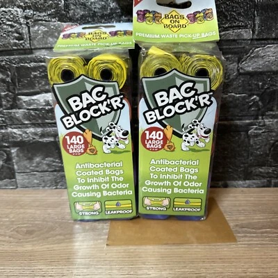 2 PK 280 Bolsas totales Bolsas a bordo Bolsas para caca de perro 9 x 14" Color surtido NUEVO Foto 1 de 4