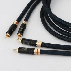 Paar Hifi Audio Cinch Kabel Draht Top Qualität Versilbert Cinch Stecker auf Stecker Kabel - Bild 1 von 9