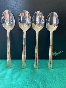 4 SOLIGEN GERMANY 18/10 Stainless & GOLD Accent Flatware Spoon - Picture 1 of 24