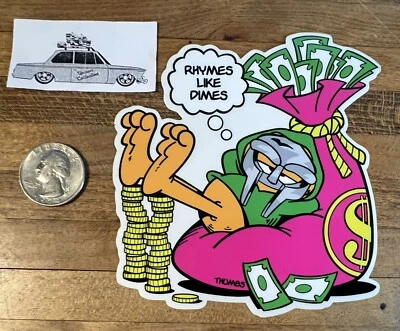 Thumbs MF Doom Garfield Rhymes Like Dimes Sticker NOS Shepard Fairey 1 DFace