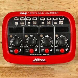 Hitec x4 Micro Multi LED Display Battery Charger for AC/DC 1-cell LiPo Batteries