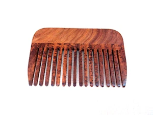 Wide Tooth Hair Comb Hand-carved from Natural Sheesham Wood in India Fair Trade - Picture 1 of 9