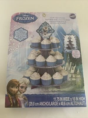 New Disney Frozen Cupcake Stand Wilton 3 Tier Holder w/ Anna Elsa Olaf Holds 24 - Image 1 of 4
