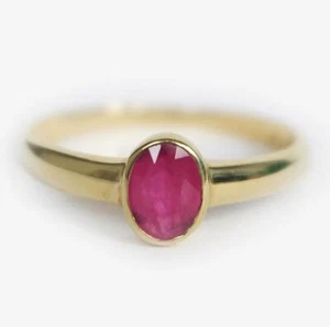 Ruby Ring 14k Gold Plated In 925 Sterling Silver Ring Handmade Women Ring Gift - Picture 1 of 6