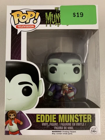 Eddie 199 ~ The Munsters ~ Funko Pop Vinyl ~ Television + Free Pop Protector Cover