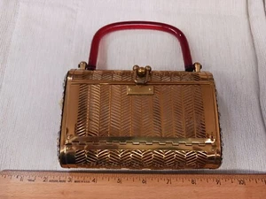 Dorset-Rex Fifth Avenue Purse Metal with Inset Stones 1950's Art Deco Vintage - Picture 1 of 10