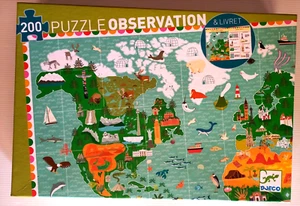 Djeco PUZZLE OBSERVATION Around the World 200 pc Jigsaw with Poster & Booklet - Picture 1 of 11