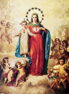 VIRGIN MARY BABY JESUS CHRIST GLOSSY POSTER PICTURE PHOTO BANNER angels god 3895 - Picture 1 of 1