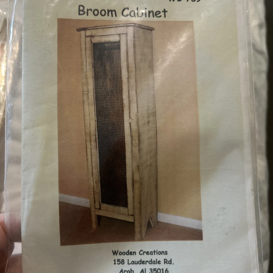 Primitive Folk Art Style 65” Tall BROOM CLOSET Furniture Vintage Pattern - Image 1 of 2