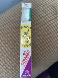 Vintage  SQUIBB Straight Handle TOOTHBRUSH~green/1600 4row Soft Nylon New Sealed - Picture 1 of 6