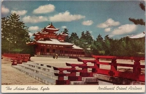1949 NORTHWEST ORIENT AIRLINES Advertising Postcard "Heian Shrine, KYOTO" Japan - Picture 1 of 2