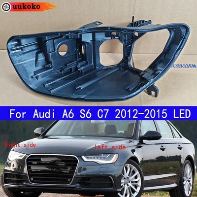 Front Headlamp Cover Back Housing For Audi A6 S6 C7 2012 2013 2014 2015 LED - Bild 1 von 4