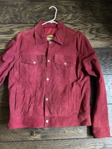 BattleCry Red Suede leather Jacket Men - Picture 1 of 4