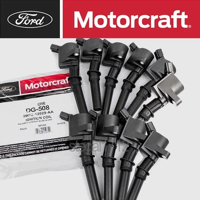 8PCS OEM Ignition Coils Motorcraft DG508 For Ford F150 4.6L 5.4L 6.8L 3W7Z12029A - Image 1 of 4