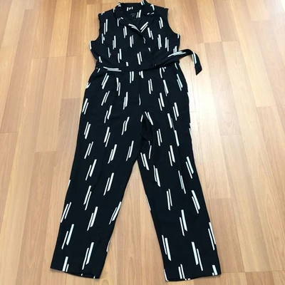Ann Taylor Size 14 MINT Jumpsuit Women’s Black Sleeveless Pockets - Image 1 of 4