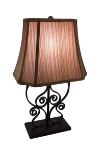 Scratch & Dent Metal Scrollwork Table Lamp Base Matte Black Finish - Picture 1 of 3