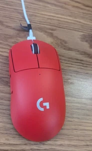 Logitech PRO X SUPERLIGHT Wireless Gaming Mouse – RED – Excellent - No dongle - - Picture 1 of 2