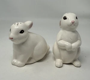 Vintage White Rabbit Salt & Pepper Shaker Set - Picture 1 of 5