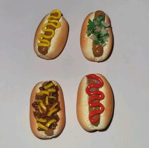 Hot Dog Magnet Set Küchenzubehör Ketchup Senf Chili Käse Zwiebel Relish - Bild 1 von 6
