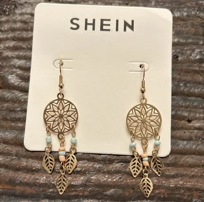 SHEIN Dream Catcher Feather Earrings Women’s Boho Dangle Costume Jewelry New - Image 1 of 2
