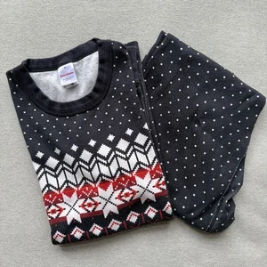 Hanna Andersson Heritage Fair Isle Pajama Set Womens Medium Organic Cotton - Picture 1 of 16