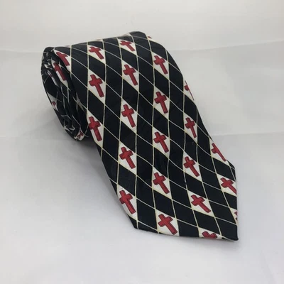 "Corbata Gospitality Soul Winning para hombre poliéster 57,25"" x 3,75"" negra roja" Foto 1 de 4