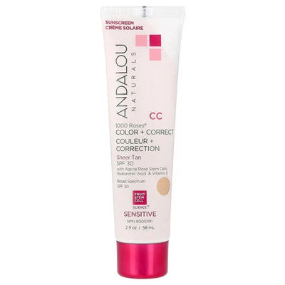 Andalou Naturals CC 1000 Roses Color  Correct Sheer Tan with SPF 30 - Image 1 of 4