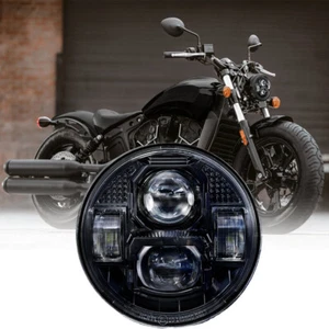 For Indian Scout Bobber 2017-2021 5-3/4" 5.75" LED Headlight With High Low Beam - Picture 1 of 11