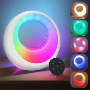 Nachttischlampe Touch Dimmbar Rund mit Fernbedienung, LED Tischlampe Farbwechsel - Bild 1 von 15