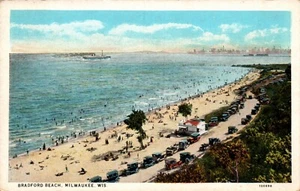 CARTOLINA BRADFORD BEACH MILWAUKEE WISCONSIN - Foto 1 di 2