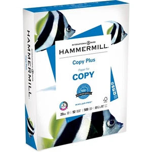 Hammermill Copy Plus Paper 20Lb 92 GE/102 ISO 8-1/2"x11" White 105007RM - Picture 1 of 8